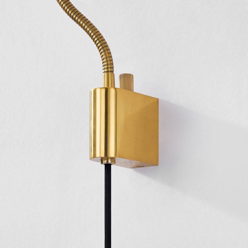 Aged Brass and Soft White Swing Arm Wall Sconce