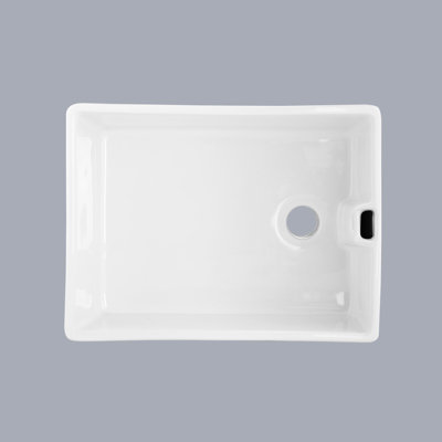 23.6" L X 18" W White Ceramic Kitchen Sink - To Wear, Easy Single Bowl 23.6"X18" , Clean, Modern Kitchenware
