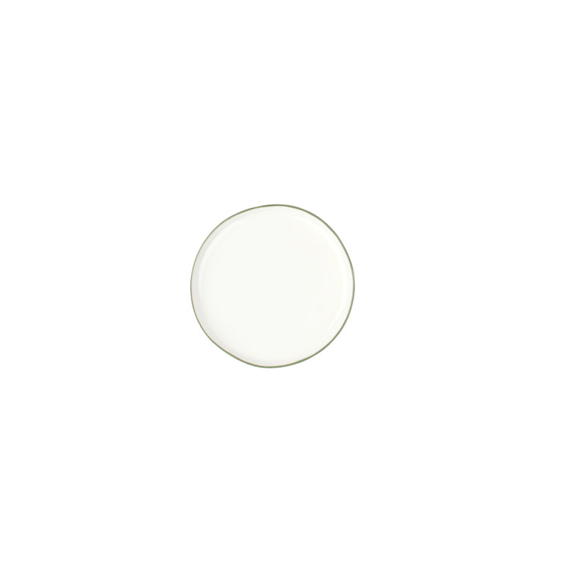 Abbesses Bread and Butter Plate, White/Green