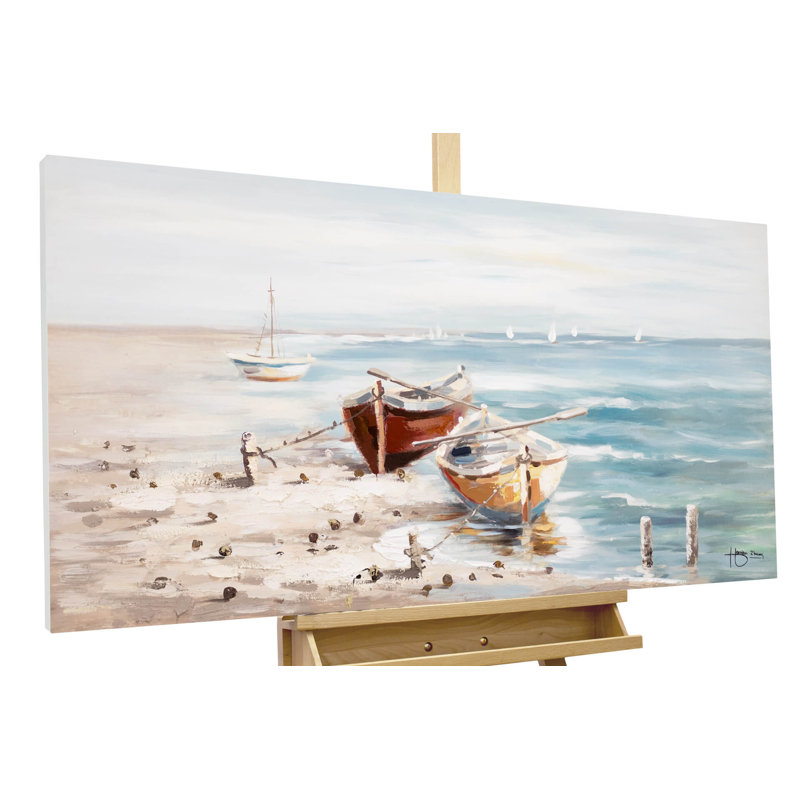 Seaside Hand -Painted Acrylic Painting