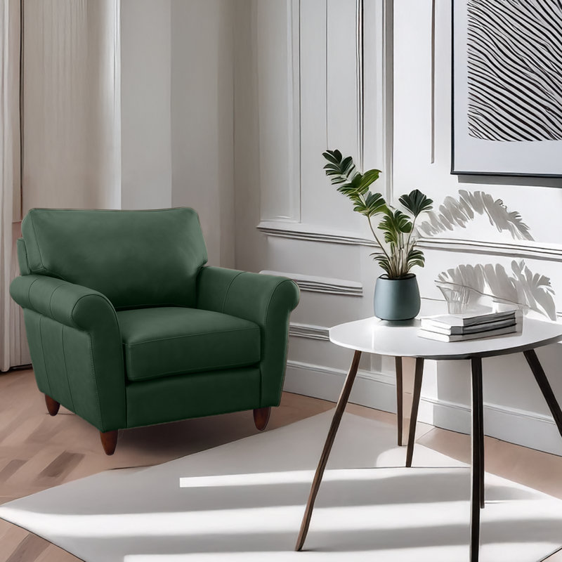 Chaise en cuir véritable Buxton, Green
