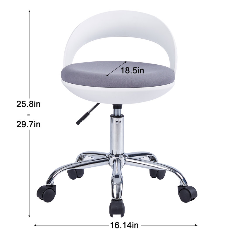 Erinique Backed Adjustable Height Industrial Stool