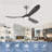 Gray Solid Wood 3 Blade Ceiling Fan With Light – Dc Motor, Reversible, Remote Control-72898606