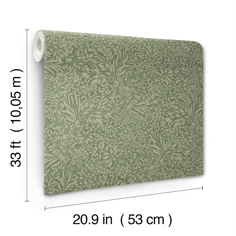 Papier peint botanique Kristina Evergreen, Vert