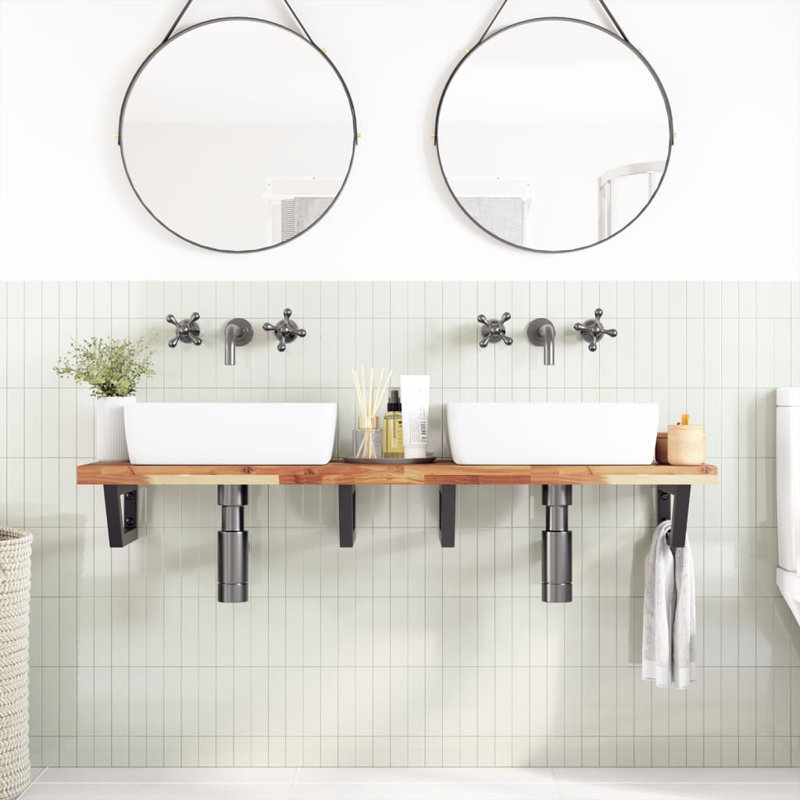 160cm Bathroom Vanity Top, Dark Brown/Black