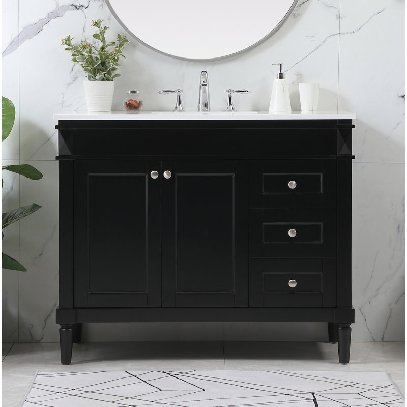 Meuble-lavabo simple 42 po, Noir