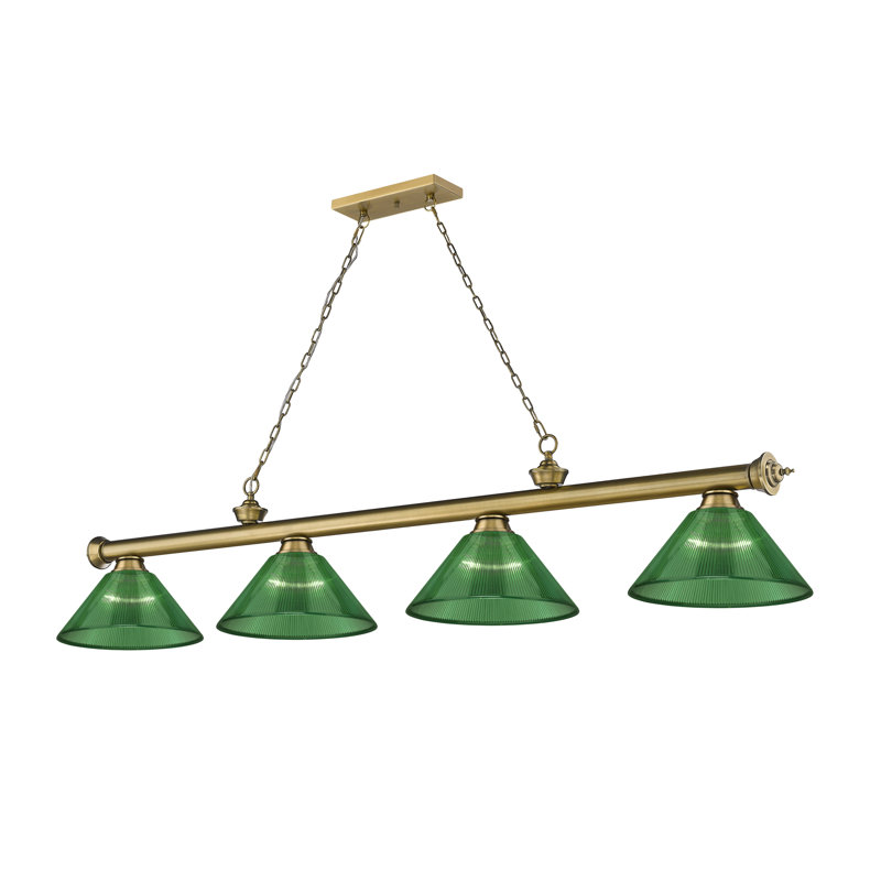 Billard 4 lumières Annaleisa, Vert, Brun