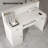 Jaquai Rectangle White Reception Desk with Filing Cabinet with Power Outlet