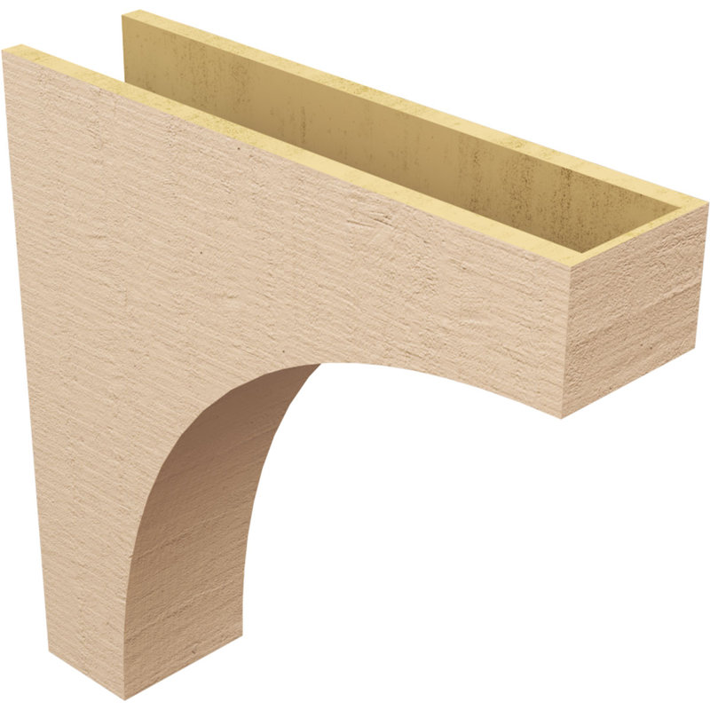 Huntington Rough Cedar Woodgrain TimberThane Corbel, Primed Tan, 28" H x 7" W x 28" D