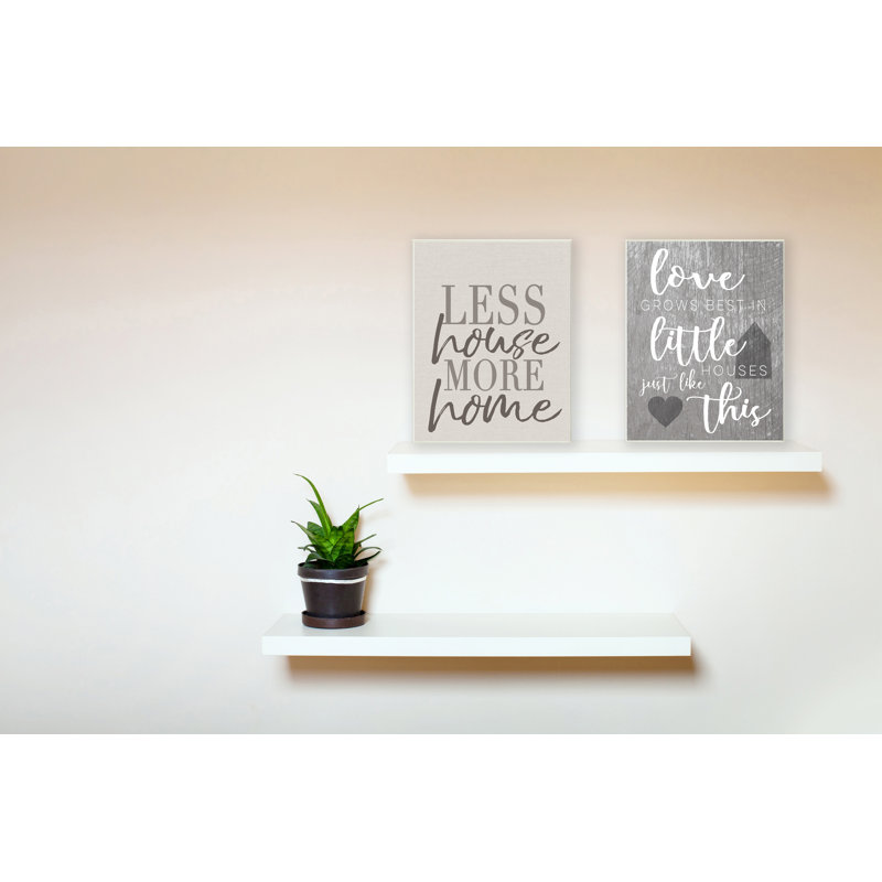 Reproduction d’art textuel, "less House More Home", Plaque, H 15 po x l 10 po