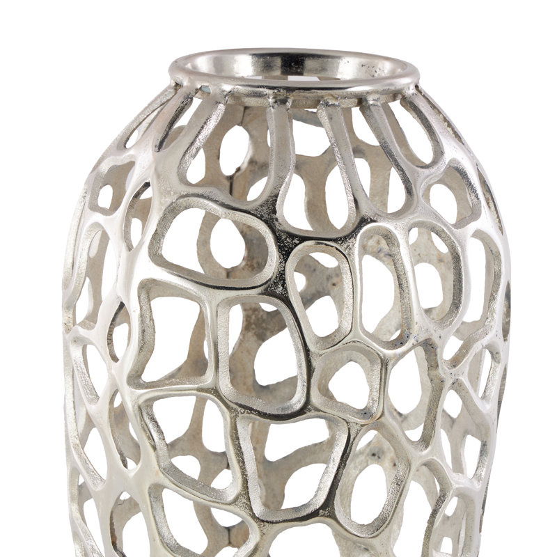 Vase Bodo, Argent, H 33 po x l 12 po x P 12 po