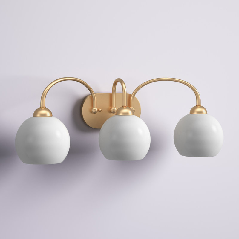 Éclairage de salle de bain à intensité variable 3 lumières Torquay, Doré vieilli