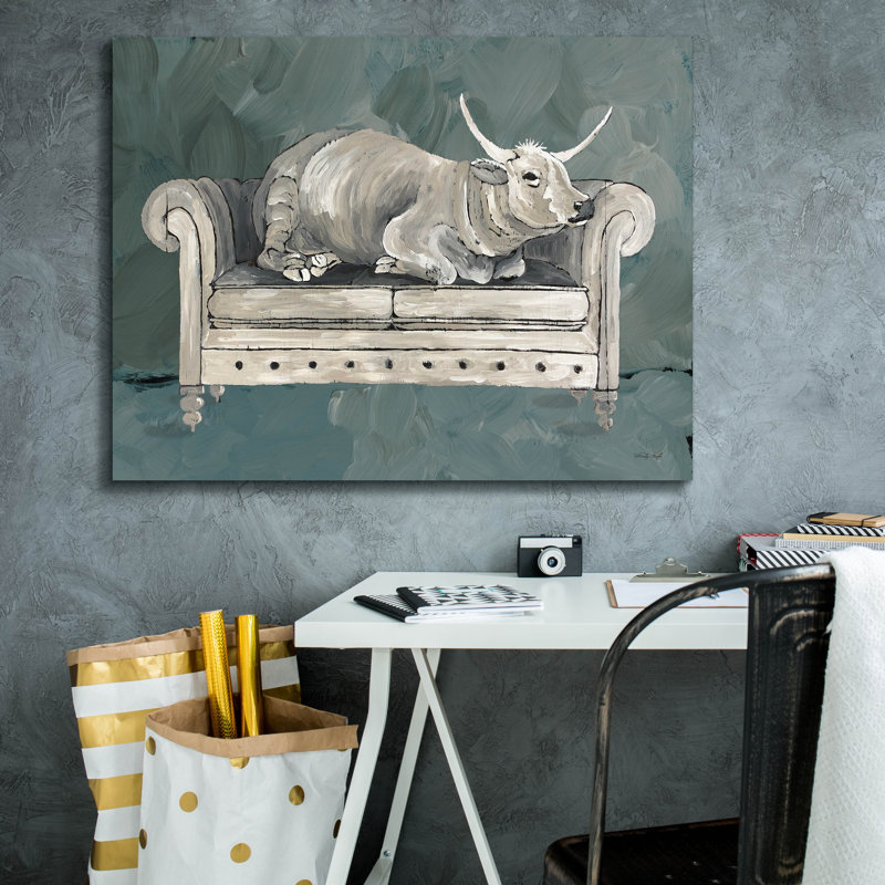 Toile épique Graffiti «Cowches 1» par Cindy Jacobs, 34 po x 26 po, H 26 po x l 34 po