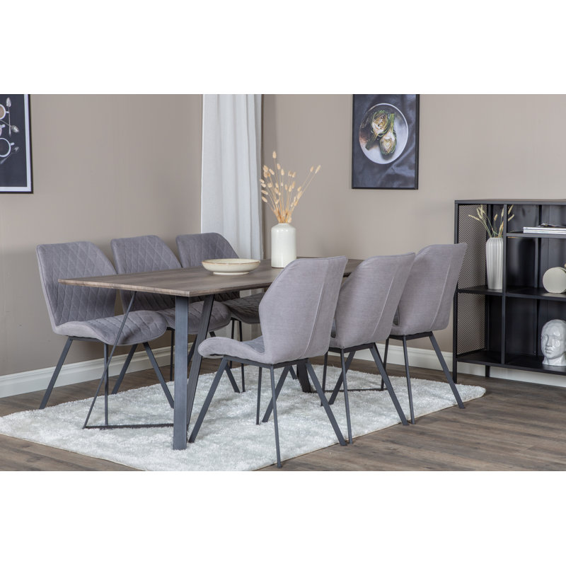 Rowe 6 - Person Dining Set, Grey