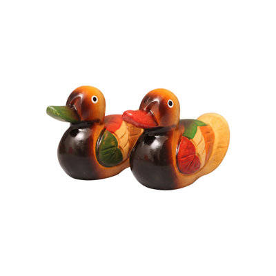 Ensemble de 2 figurines d'oiseaux peintes à la main 5,9 pouces 