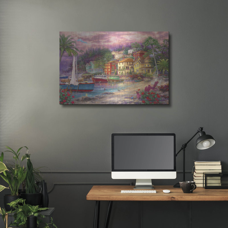 «On Golden Shores» par Chuck Pinson, art mural en métal, 24 po x 16 po, H 24 po x l 36 po