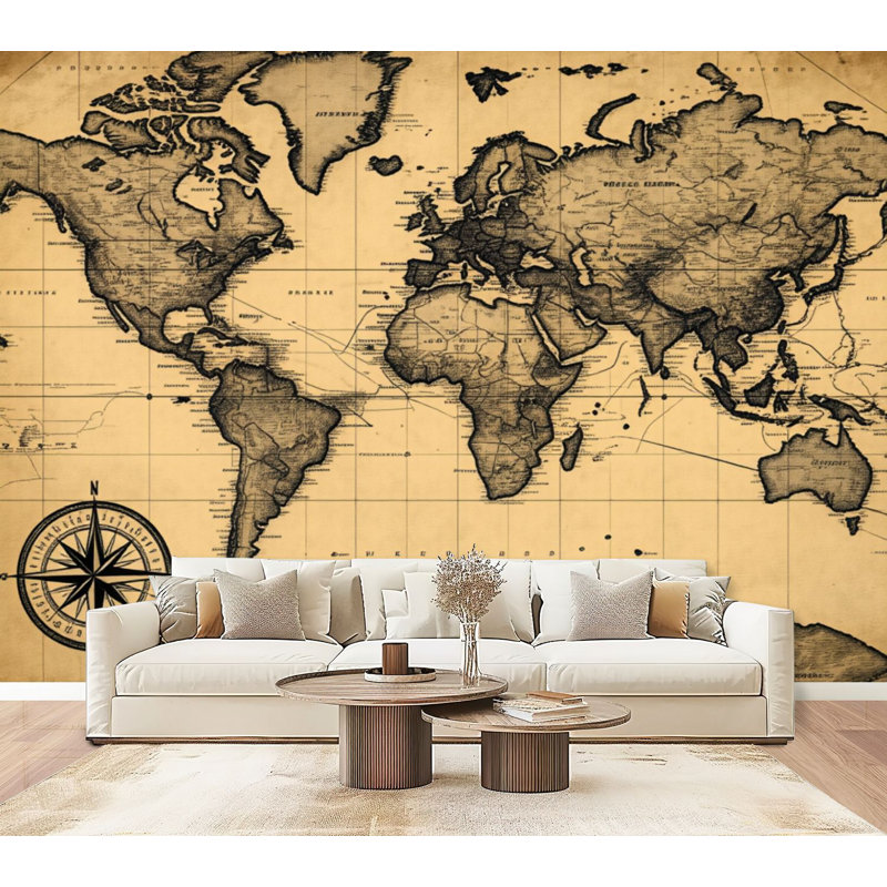 Murale auto-adhésive moderne pour la chambre à coucher L 96 po x H 69 po Peel and Stick, L 96 po x l 69 po