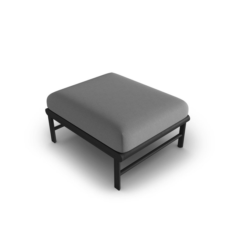 Upholstered Outdoor Ottoman, Grey