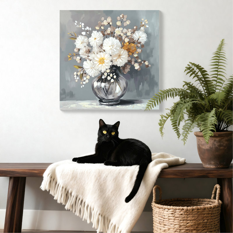Art mural blanc 24 po x 24 po avec décor doré pour salle de bain et chambre d'amis