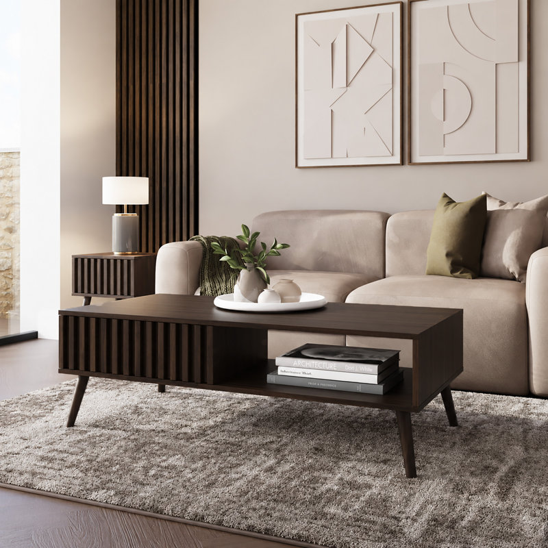 Gowans Coffee Table with Storage, Walnut
