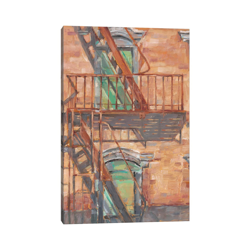 «Urban Facade II» par Ethan Harper - reproduction d'art, H 40 po x l 26 po x P 1,5 po, Toile tendue, Pas de tapis