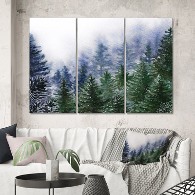 «Nature Forest In Fog Scene», reproduction d'art sur toile