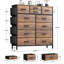 Commode 12 tiroirs pour chambre à coucher avec 4 poches latérales et 2 crochets Forestine-839907913