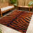 Washable Tiger Print Area Rug, Living Room Bedroom Decor- Rust & Black Animal Pattern Carpet, Non-Slip Low Pile Pet-Friendly Easy Clean, (Christmas & New Year Gatherings) 5x7ft
