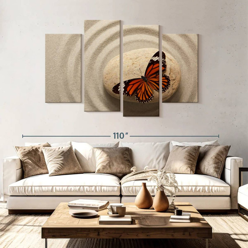 Zen Orange Butterfly, 54" H x 84" W