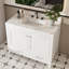 Ensemble de meuble-lavabo moderne de 43 po avec ensemble de couleurs Karalakin en marbre artificiel, armoire de salle de bain multifonctionnelle avec portes et tiroir, cadre solide et panneau de fibres à densité moyenne (trois trous de robinet)