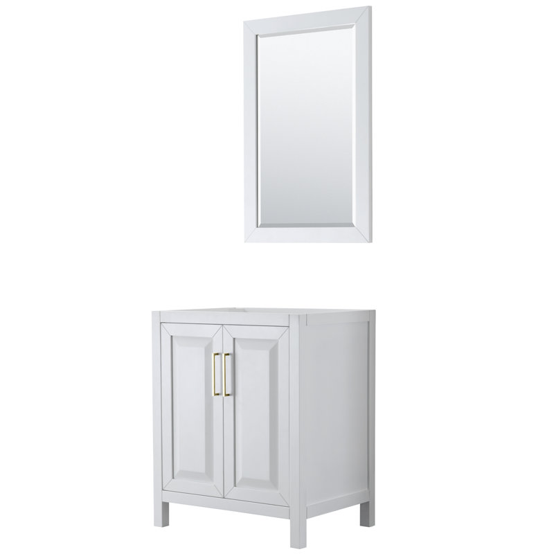 Daria 29'' W Bathroom Vanity Base, White/Gold