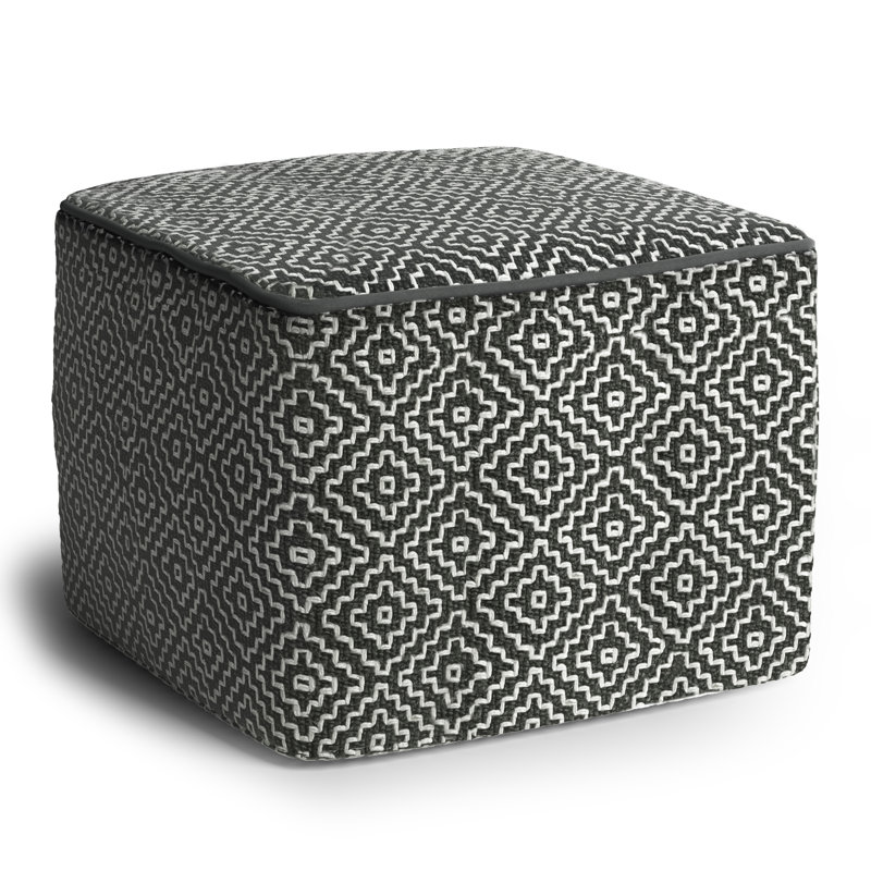 Pouf carré en polyester tissé à la main en polyester tissé à la main Briella