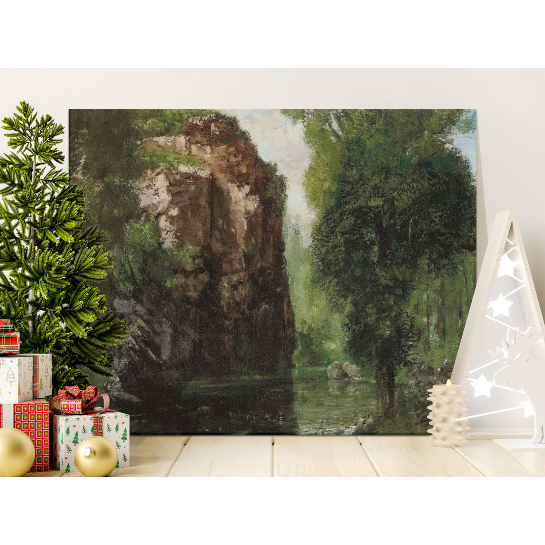 Vintage Forest River Landscape Canvas Art