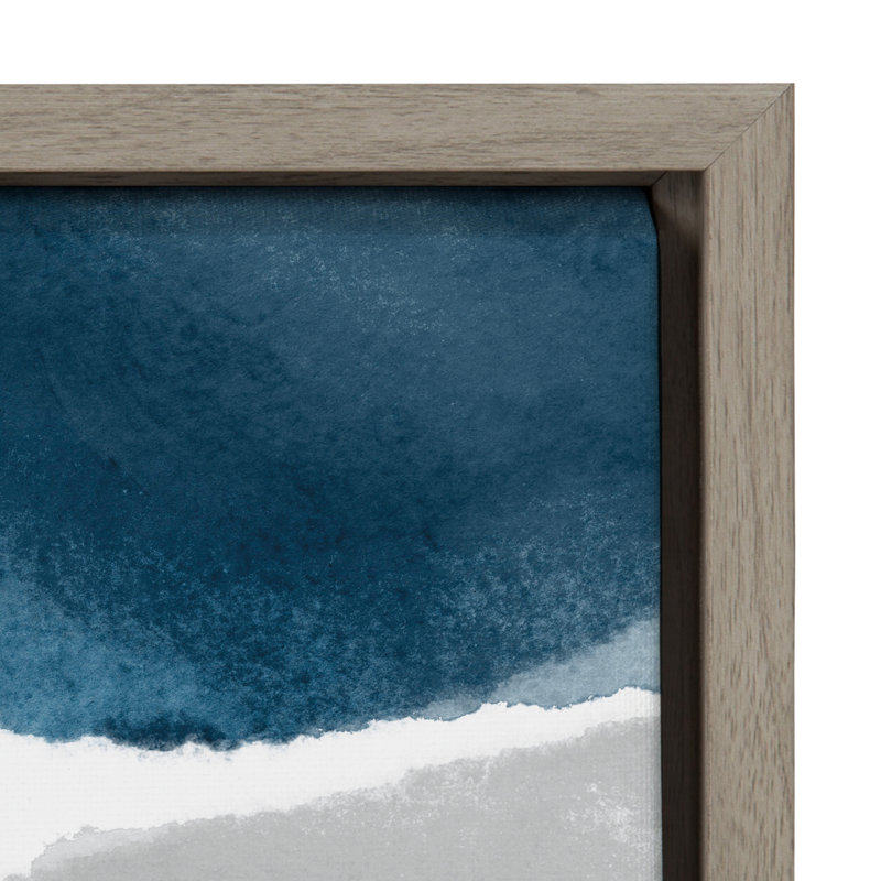 «Abstract Blue and Gray Watercolor», reproduction d'art sur toile encadrée TOIR25346