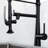 Heavy Duty Commercial Style Kitchen Faucet - Pre-Rinse Single Handle Matte Black Flange Sink Pull Down Base-572470538