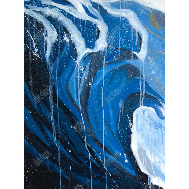 Abstrait vague en mouvement - décor de chambre à coucher moderne