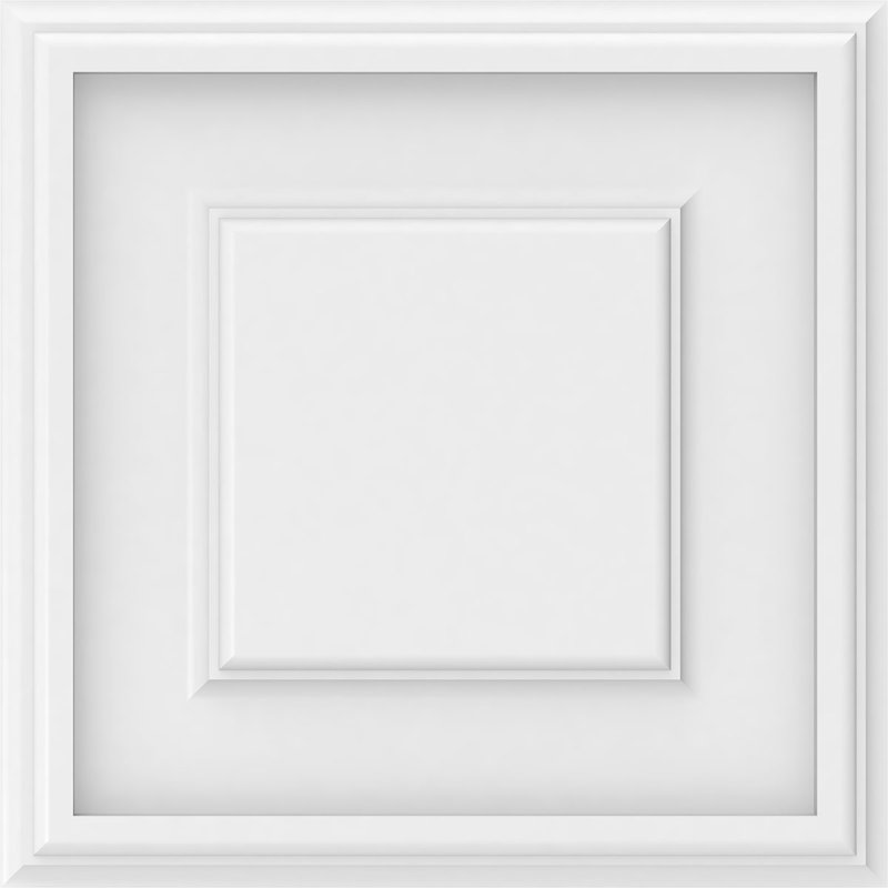 Panneau mural surélevé en PVC blanc Legacy, H 12 po x l 12 po x P 0,63 po