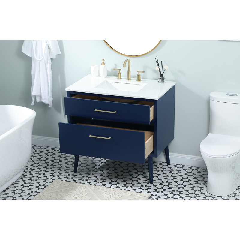 Ensemble de meuble-lavabo simple 36 po Steinfeldt, Bleu