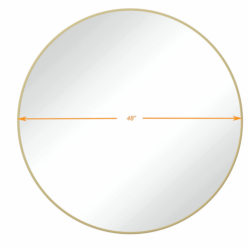 Wall Mirror 48 Inch Oversized Big Size Gold Circular Mirror Metal Framed Mirror Round Vanity Mirror Dressing Mirror, for Bathroom, Living Room, Bedroom Wall Decor