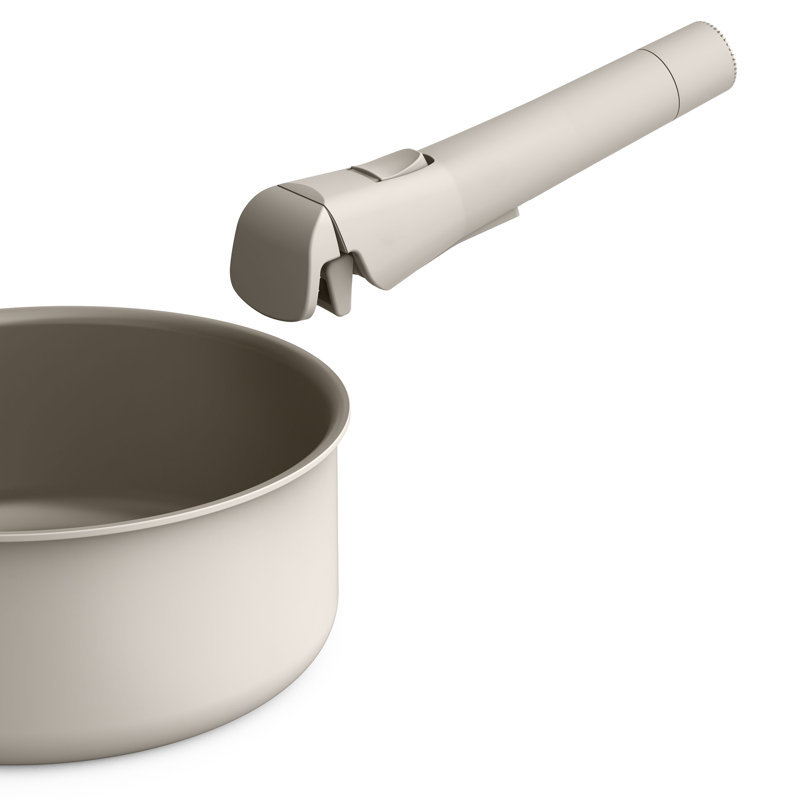 Bella 8 Piece Oatmilk Aluminum Nonstick Cookware Set with Removable Handles