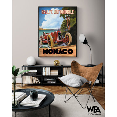 «Monaco Rallye» par Catherine Jones, reproduction d'affiche de course rétro, affiche de Grand Prix, art mural Rallye Monte Carlo, décor de caverne d'homme, art rétro
