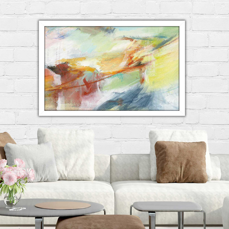 «Poss Possix III Crop» - peinture, Cadre blanc, H 33,5 po x l 49,5 po x P 1 po