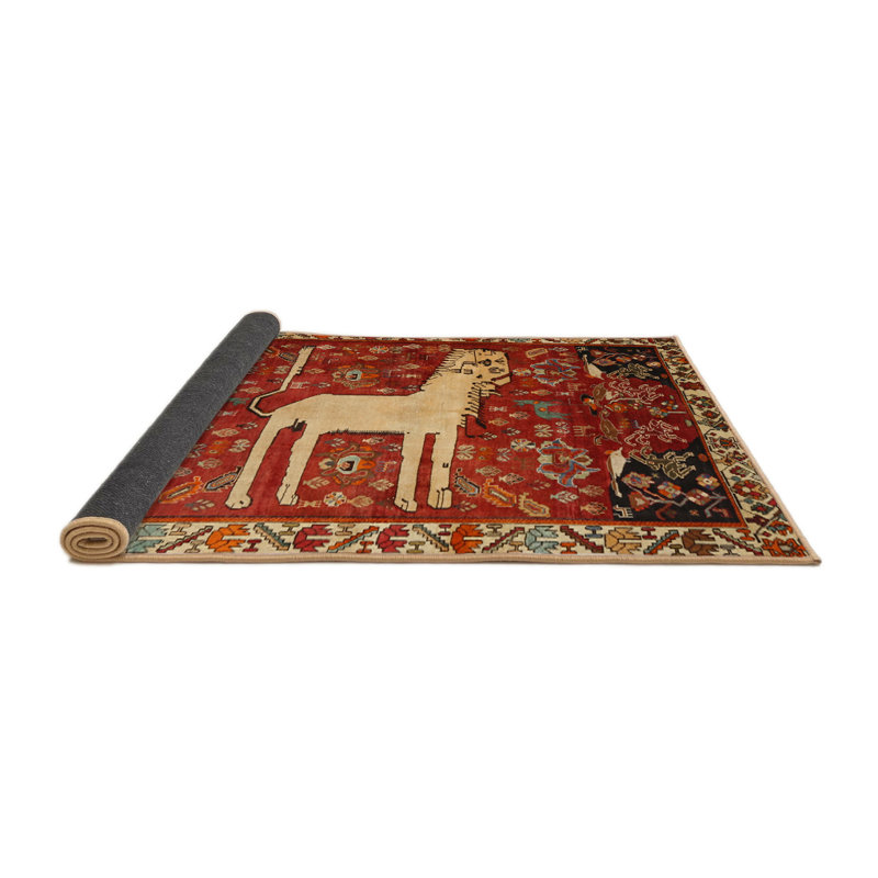 Tapis orange / beige, Rond 6 pi