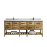 Parker Mango 84'' Double Bathroom Vanity with Quartz Top