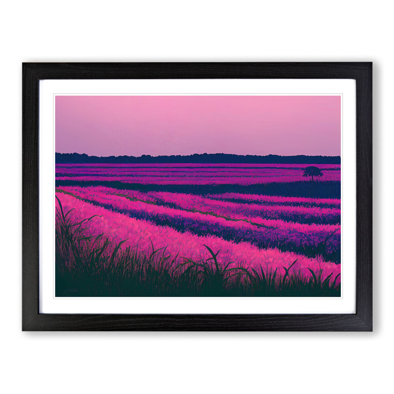 Soothing Bluebell Field - Framed Print, Black, 34cm H x 46cm W x 2cm D