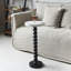 Gatik Pedestal Small End Table, Contemporary Side Table with Black Base and White Top