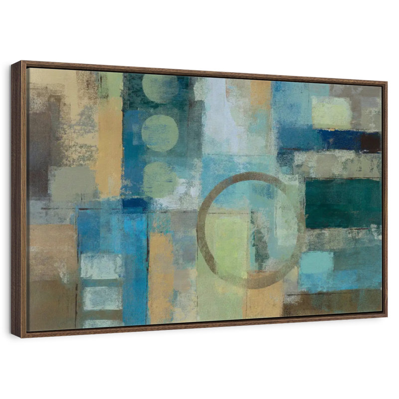 Point focal, 46 po x 31 po, Cadre flottant noyer