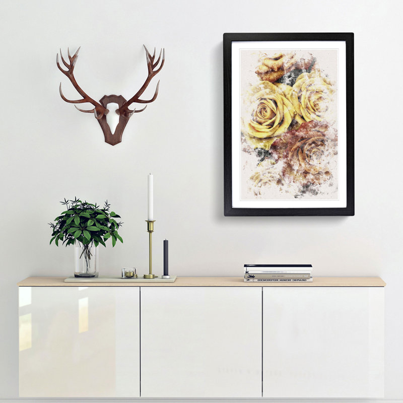 View of the Roses - Picture Frame Graphic Art, 33cm H x 24cm W x 2cm D, Black Framed
