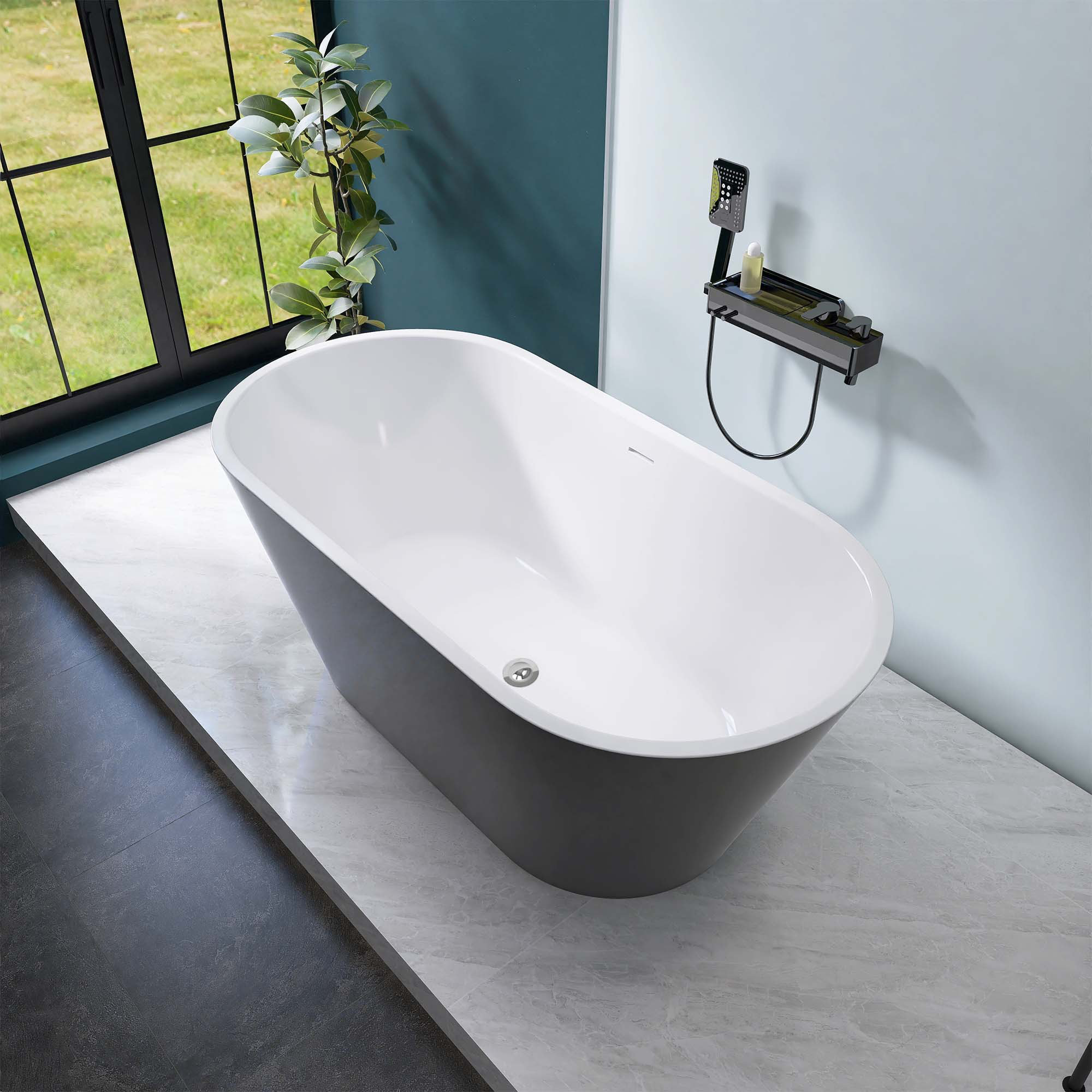 Orren Ellis Liseron 55.75'' x 29.5'' Undermount Soaking Bathtub | Wayfair