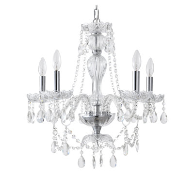 Claudette 5 - Light Candelabra Crystal Chandelier